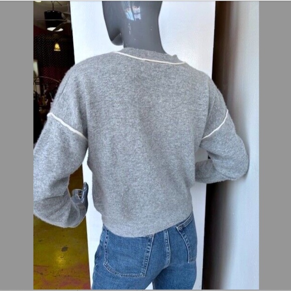 FRAME Wool/Cashmere Blend Cropped V-Neck Sweater EUC/sz XS - Picture 11 of 14
